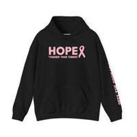 Hope Tougher Than Tumors™ Hoodie – Inspirational Cancer Awareness Sweatshirt | Gift for Survivors, Fighters & Supporters | Unisex Fit