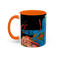 Indigenous Blue Accent Mug – Ceramic Coffee Cup with Colored Handle | CIQ Designs x Buy Martian Merch™ | Cultural Art, Dishwasher & Microwave Safe