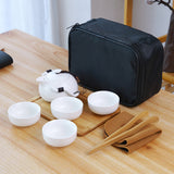 @BuyMartianHome | Ceramic Teapot and Cup Set – INS Style Tea Set with Pot and 2 or 4 Cups | Modern Ceramic Tea Kettle Set with Optional Tea Towel | For Tea Lovers