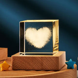 3D Crystal Cube LED Night Light | Modern Transparent Desktop Lamp for Home or Office | Elegant Ambient Lighting & Gift Décor
