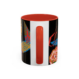 Indigenous Blue Accent Mug – Ceramic Coffee Cup with Colored Handle | CIQ Designs x Buy Martian Merch™ | Cultural Art, Dishwasher & Microwave Safe