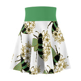 54 Mondays Project™ | Diary of an Evolved Menace™ Women's Skater Skirt | Green Bee & Flowers Only