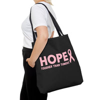 Supportive Breast Cancer Awareness Tote – Double-Sided  “Tougher Than Tumors” + “Queens Don’t Quit” Design | Gift Bag for Survivors, Fighters & Supporters