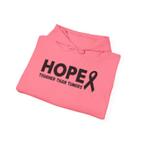 Hope Tougher Than Tumors™ Hoodie – Inspirational Cancer Awareness Sweatshirt | Gift for Survivors, Fighters & Supporters | Unisex Fit