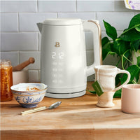 Elevate Your Tea Time | Drew Barrymore's Chic Beautiful Black Sesame or White Icing Programmable 1.7-Liter Electric Kettle | Touch-Activated