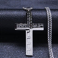 @BuyMartianJewelry | M633™ Lord's Prayer Unisex Titanium Stainless Steel Cross Pendant