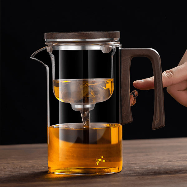 For Tea Lovers | Modern Martian Elegant Push Button Glass Teapot | Water Separation Infuser | 2 Colors | 2 Sizes