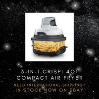 3 IN 1 Crispi Air Fryer | Compact 4-Quart Cooking System | Air Fry + Roast + Reheat + Max Crisp + REcrisp | FIXED HEAT PROTECTION | EASY STORAGE | FROZEN TO CRISPY W/NO SHATTERING | NO PFAS