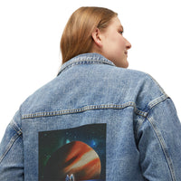 Your Fave Travel Merch | JATQ™ | Jupiter, Rein, and the Challenge of the Moon Women's Custom Denim Jacket