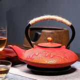 @BuyMartianHome | 30 oz Cast Iron Tetsubin Teapot | Japanese Style Hand-Painted Tea Kettle for Loose Leaf Tea | Traditional Iron Tea Pot | For Tea Lovers