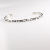 Your Fave Travel Merch | Inspirational LOVE YOURSELF Mantra Quote Titanium Bracelet / Bangle Jewelry (Stainless Steel)