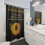 Legacy-Minded Individual™ Lion Shower Curtain | Black & Gold Decor
