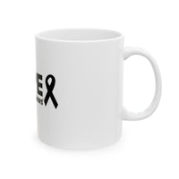 Hope Ceramic Mug #3 – “Tougher Than Tumors” Inspirational Pink Ribbon Coffee Cup | Gift for Cancer Survivor, Fighter, or Caregiver | 11oz or 15oz