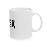 Hope Ceramic Mug #3 – “Tougher Than Tumors” Inspirational Pink Ribbon Coffee Cup | Gift for Cancer Survivor, Fighter, or Caregiver | 11oz or 15oz