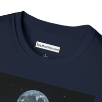 Buy Martian Merch ™ | Atmospheric Moon T-Shirt w/ Space City HTX MJM on Back (Unisex)