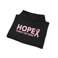 Hope Tougher Than Tumors™ Hoodie – Inspirational Cancer Awareness Sweatshirt | Gift for Survivors, Fighters & Supporters | Unisex Fit