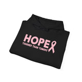 Hope Tougher Than Tumors™ Hoodie – Inspirational Cancer Awareness Sweatshirt | Gift for Survivors, Fighters & Supporters | Unisex Fit