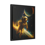 54 Mondays™ Project | Eclipse Meridian – Beverly Hills Edition | Astronaut Near Planetary Shadow | Cosmic Noir Wall Art | Limited Gold Max Fuega™ Signature | FSC-Certified Framed Matte Canvas
