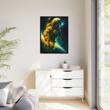 54 Mondays™ Project | Lone Orbit – Beverly Hills Edition | Astronaut Deep Space Portrait | Cosmic Noir Wall Art | Limited Gold Max Fuega™ Signature | FSC-Certified Framed Matte Canvas