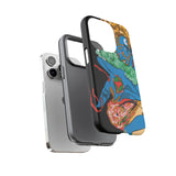 Indigenous Blue iPhone Tough Cases – Artistic Protective Covers | Fits iPhone 8 to iPhone 16 Pro Max | Licensed Design by Quuban Quinterro™