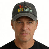 Golf Father Hat For Men, Adjustable Embroidered Wash Cotton Baseball Cap
