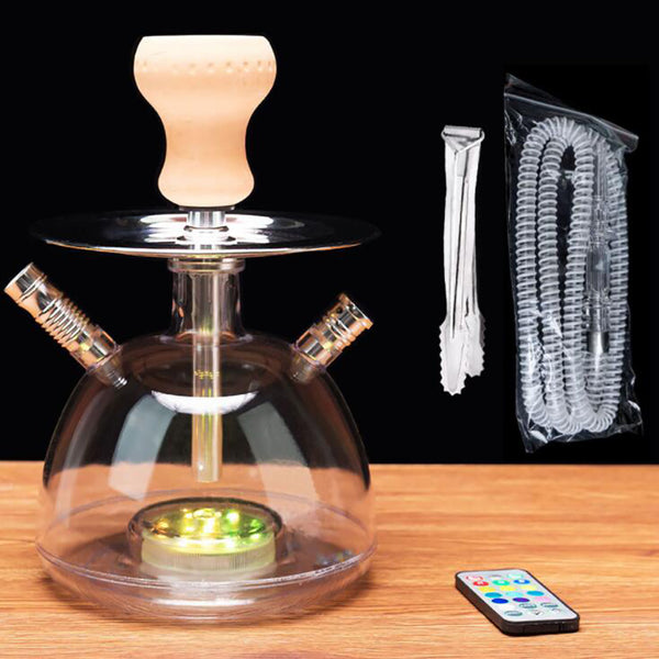 @BuyMartian | Hookah in Wonderland | Chessy Cat Vibes | Choose Your Glow: Single or Double Hose | Portable Remote Control LED Edition