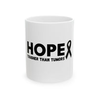 Hope Ceramic Mug #3 – “Tougher Than Tumors” Inspirational Pink Ribbon Coffee Cup | Gift for Cancer Survivor, Fighter, or Caregiver | 11oz or 15oz