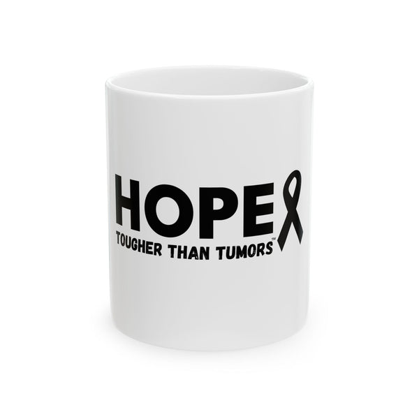 Hope Ceramic Mug #3 – “Tougher Than Tumors” Inspirational Pink Ribbon Coffee Cup | Gift for Cancer Survivor, Fighter, or Caregiver | 11oz or 15oz