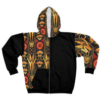 Buy Martian Merch™ | IronEagle 47 African Art Deco Unisex Zip Hoodie | Sun of Mars (Red, Gold, Black)