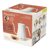 Beautiful 1L Electric Gooseneck Kettle by Drew Barrymore | 1200W Pour Over Coffee & Tea Kettle – White Icing