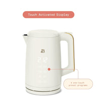 Elevate Your Tea Time | Drew Barrymore's Chic Beautiful Black Sesame or White Icing Programmable 1.7-Liter Electric Kettle | Touch-Activated