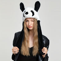 Your Fave Cosplay Merch | @BuyMartian Women's Cute Cosplay Puppy Plush Panda Dog Moving Ear Hat | Animal (Frog, Elephant, Rabbit) Halloween Hat w/ Earflap For Women