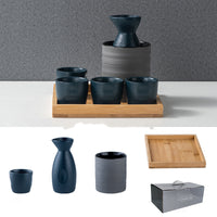 For Wine Lovers | @BuyMartianHome Elegant Japanese Ceramic Sake Cup Set with Warmer Tray | Retro-Inspired Wine Set for Spirits