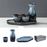 For Wine Lovers | @BuyMartianHome Elegant Japanese Ceramic Sake Cup Set with Warmer Tray | Retro-Inspired Wine Set for Spirits