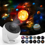 Space-themed projector with solar system illustration and planet icons.
