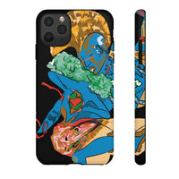 Indigenous Blue iPhone Tough Cases – Artistic Protective Covers | Fits iPhone 8 to iPhone 16 Pro Max | Licensed Design by Quuban Quinterro™