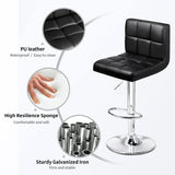 Premium Swivel Bar Stool with Padded Vegan Leather Cushion and Adjustable Height