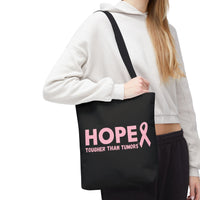 Supportive Breast Cancer Awareness Tote – Double-Sided  “Tougher Than Tumors” + “Queens Don’t Quit” Design | Gift Bag for Survivors, Fighters & Supporters