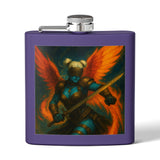 54 Mondays™ Project | Mona Marlowe: The Winged Reckoning – Beverly Hills Edition | Cosmic Noir Fantasy Valkyrie Stainless Steel Flask (6oz)