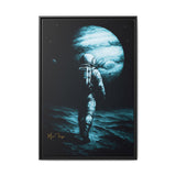 54 Mondays™ Project | Silent Giant – Beverly Hills Edition | Astronaut Facing Gas Giant | Cosmic Noir Wall Art | Limited Gold Max Fuega™ Signature | FSC-Certified Framed Matte Canvas