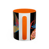 Indigenous Blue Accent Mug – Ceramic Coffee Cup with Colored Handle | CIQ Designs x Buy Martian Merch™ | Cultural Art, Dishwasher & Microwave Safe