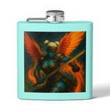 54 Mondays™ Project | Mona Marlowe: The Winged Reckoning – Beverly Hills Edition | Cosmic Noir Fantasy Valkyrie Stainless Steel Flask (6oz)
