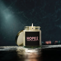 Inspirational Hope Candle – “Tougher Than Tumors” Breast Cancer Gift for Her | 4oz or 9oz Coconut Apricot Wax | Clear or Amber Glass Jar