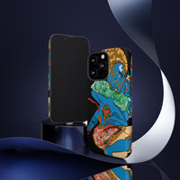 Indigenous Blue iPhone Tough Cases – Artistic Protective Covers | Fits iPhone 8 to iPhone 16 Pro Max | Licensed Design by Quuban Quinterro™