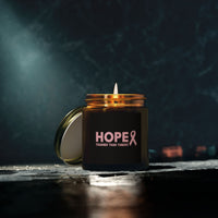 Inspirational Hope Candle – “Tougher Than Tumors” Breast Cancer Gift for Her | 4oz or 9oz Coconut Apricot Wax | Clear or Amber Glass Jar