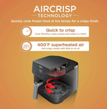 Aircrisp technology appliance with features on an orange background