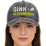 2pcs Pickleball Hat For Men Women, Adjustable Embroidered Wash Cotton Baseball Cap