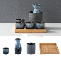 For Wine Lovers | @BuyMartianHome Elegant Japanese Ceramic Sake Cup Set with Warmer Tray | Retro-Inspired Wine Set for Spirits