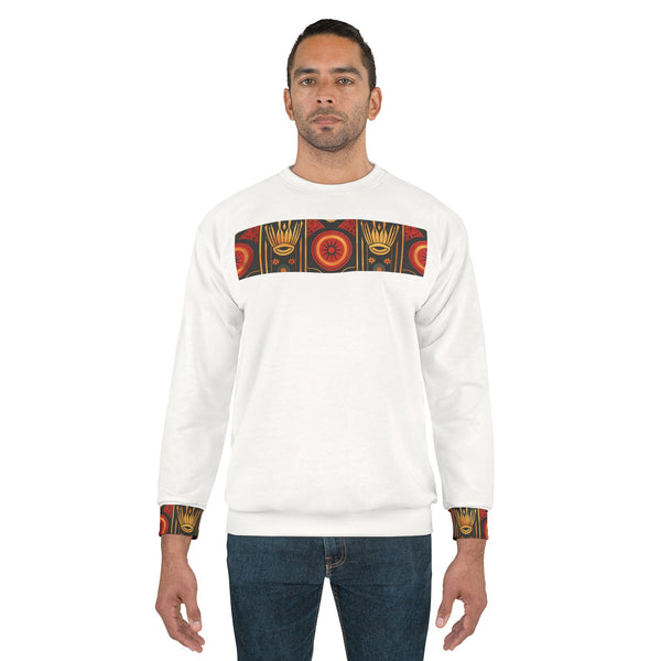 Buy Martian Merch™ | IronEagle 47 African Art Deco Unisex Sweatshirt | Sun of Mars (Red, Gold, Black)