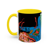 Indigenous Blue Accent Mug – Ceramic Coffee Cup with Colored Handle | CIQ Designs x Buy Martian Merch™ | Cultural Art, Dishwasher & Microwave Safe